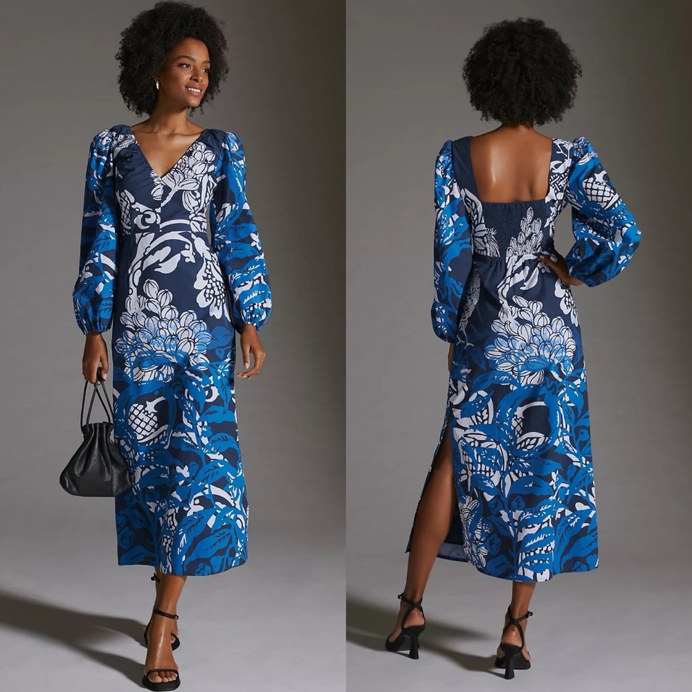 NWT Anthropologie Roopa Pemmaraju Long-Sleeve Maxi Dress